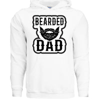 Bearded Dad Graphic Tribute to Beard Fatherhood Identity Hoodie WHITE - FRONT