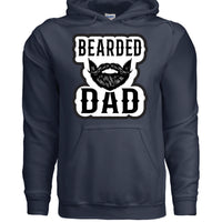 Bearded Dad Graphic Tribute to Beard Fatherhood Identity Hoodie NAVY - FRONT