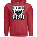 Bearded Dad Graphic Tribute to Beard Fatherhood Identity Hoodie RED - FRONT