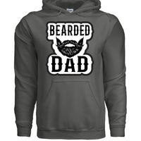 Bearded Dad Graphic Tribute to Beard Fatherhood Identity Hoodie CHARCOAL - FRONT