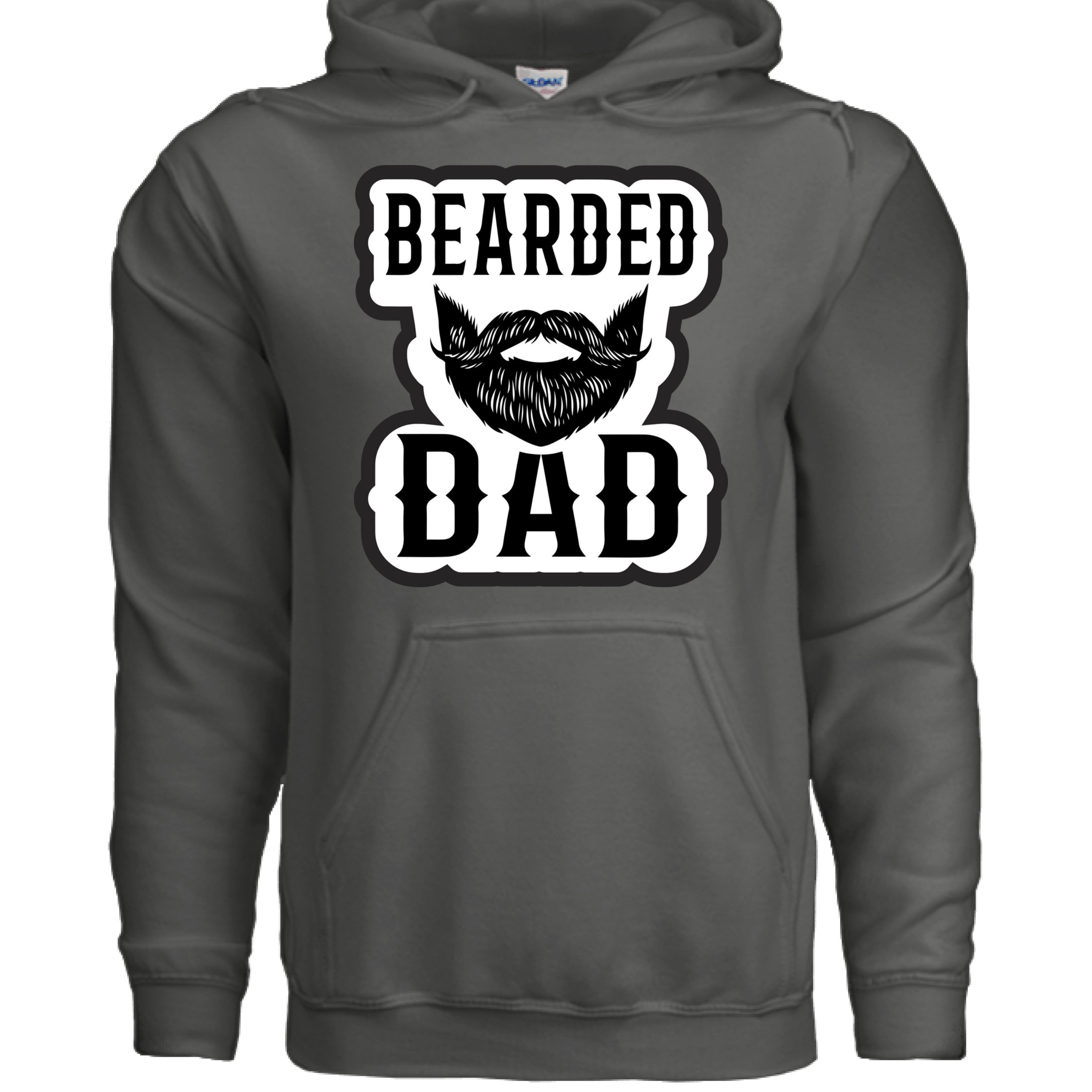 Bearded Dad Graphic Tribute to Beard Fatherhood Identity Hoodie CHARCOAL - FRONT