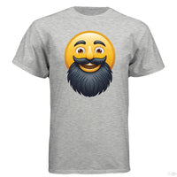 Bearded Emoji Hanes Tee Shirt – For Guys With Beard ASH - FRONT