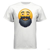 Bearded Emoji Hanes Tee Shirt – For Guys With Beard WHITE - FRONT