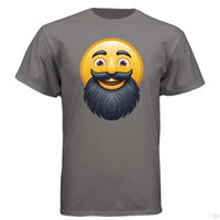 Bearded Emoji Hanes Tee Shirt – For Guys With Beard Oxford Grey - FRONT
