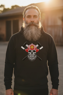 Bearded Fireman Skull Hoodie For Firefighter Withs Beards