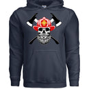 Bearded Fireman Skull Hoodie For Firefighter Withs Beards NAVY - FRONT