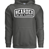 Bearded For Her Pleasure Hoodie CHARCOAL - FRONT