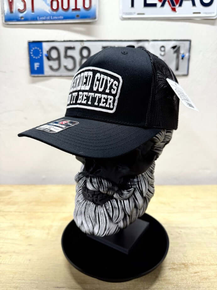 Bearded Guys Do It Better Funny Trucker Hat Side 1
