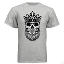 Bearded King Skull Hanes Tee Shirt ASH - FRONT