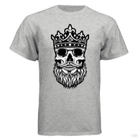 Bearded King Skull Hanes Tee Shirt ASH - FRONT