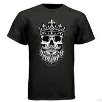 Bearded King Skull Hanes Tee Shirt BLACK - FRONT