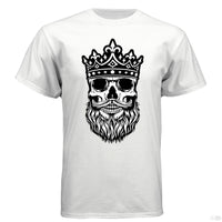 Bearded King Skull Hanes Tee Shirt WHITE - FRONT
