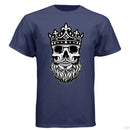 Bearded King Skull Hanes Tee Shirt NAVY - FRONT