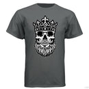 Bearded King Skull Hanes Tee Shirt CHARCOAL HEATHER - FRONT