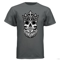 Bearded King Skull Hanes Tee Shirt CHARCOAL HEATHER - FRONT