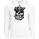 Bearded King Skull Hoodie WHITE - FRONT