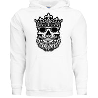 Bearded King Skull Hoodie WHITE - FRONT