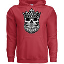 Bearded King Skull Hoodie RED - FRONT