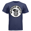 Bearded Misfit Skull Art Tee Shirt Bearded Rebel Design with Urban Edge NAVY - FRONT