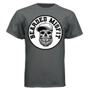 Bearded Misfit Skull Art Tee Shirt Bearded Rebel Design with Urban Edge CHARCOAL HEATHER - FRONT