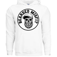 Bearded Misfit Skull Hoodie Bearded Misfit Bearded Skull Hoodies WHITE - FRONT