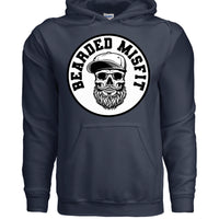 Bearded Misfit Skull Hoodie Bearded Misfit Bearded Skull Hoodies NAVY - FRONT