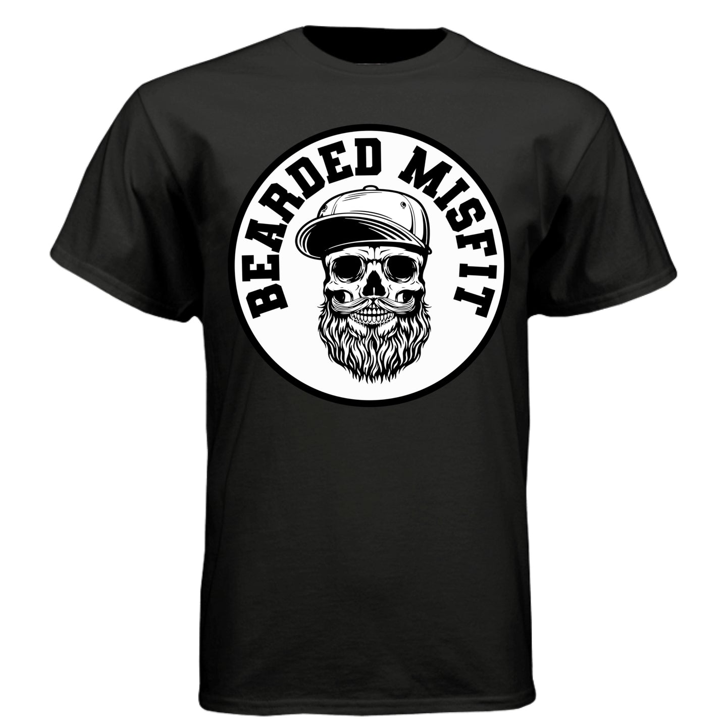 Bearded Misfit Skull Tee Shirt Bearded Misfit Bearded Skull Art Tee