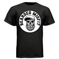 Bearded Misfit Skull Tee Shirt Bearded Misfit Bearded Skull Art Tee BLACK - FRONT