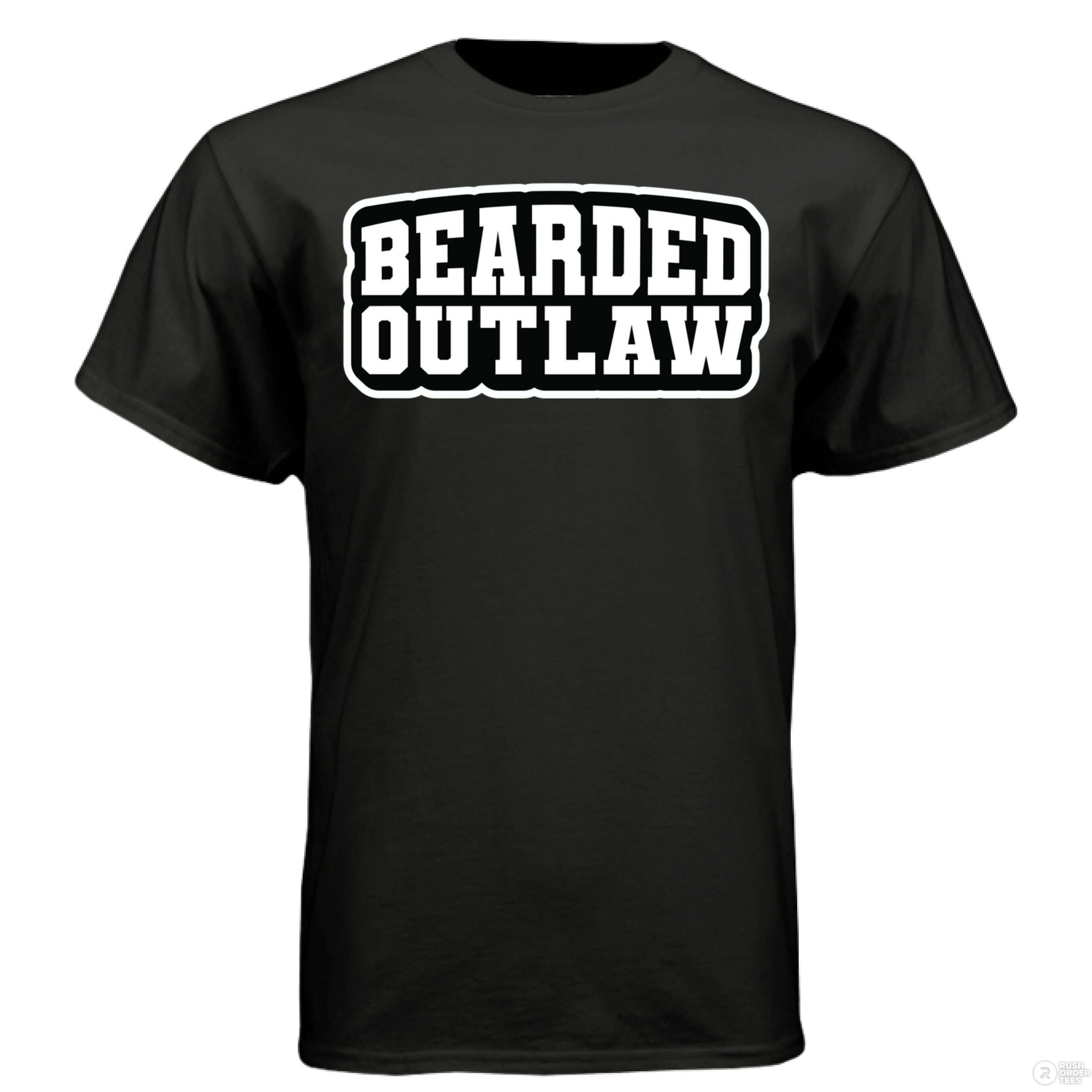 Bearded Outlaw Ride Wild Live Free Hanes Tee Shirt Black