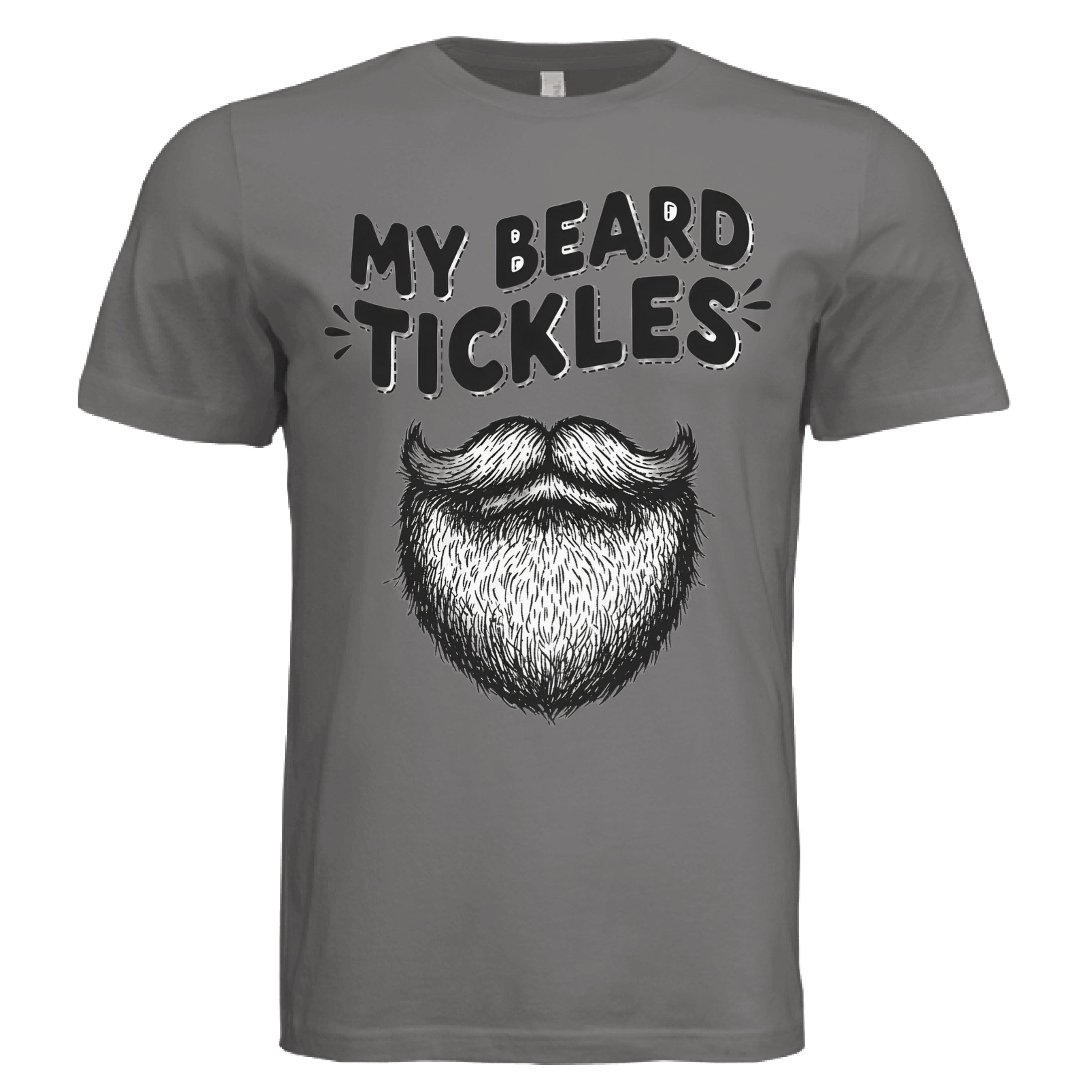 Bearded Playful Hand-Drawn Beard Humor Illustration Design DARK GREY - FRONT