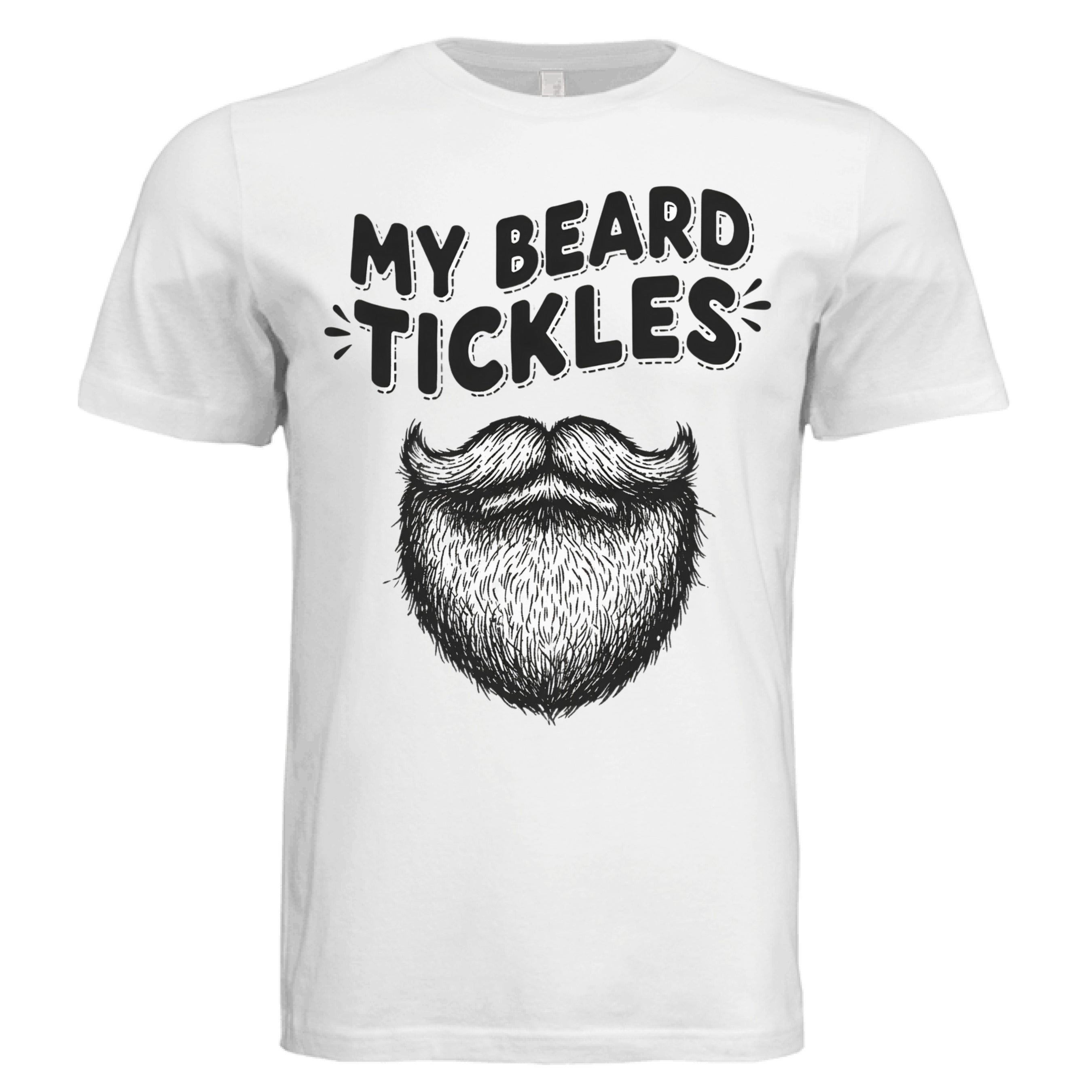 Bearded Playful Hand-Drawn Beard Humor Illustration Design WHITE - FRONT