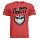 Bearded Playful Hand-Drawn Beard Humor Illustration Design RED - FRONT