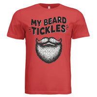 Bearded Playful Hand-Drawn Beard Humor Illustration Design RED - FRONT