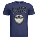 Bearded Playful Hand-Drawn Beard Humor Illustration Design NAVY - FRONT