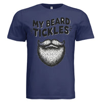 Bearded Playful Hand-Drawn Beard Humor Illustration Design NAVY - FRONT