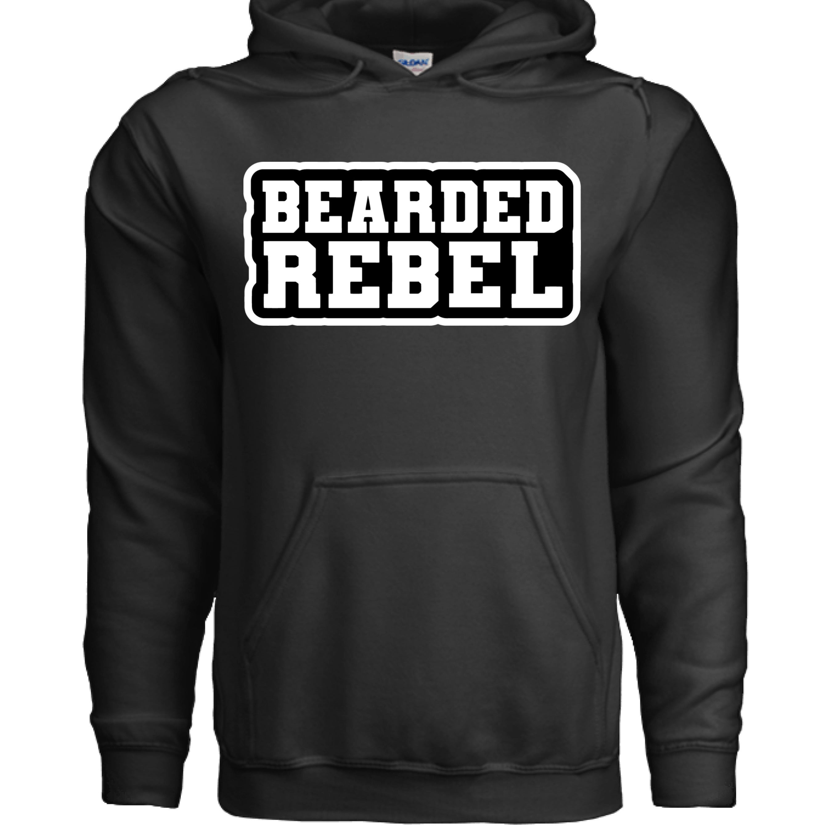 Bearded Rebel Hoodie for Confident and Independent Style BLACK - FRONT