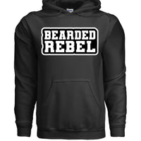 Bearded Rebel Hoodie for Confident and Independent Style BLACK - FRONT