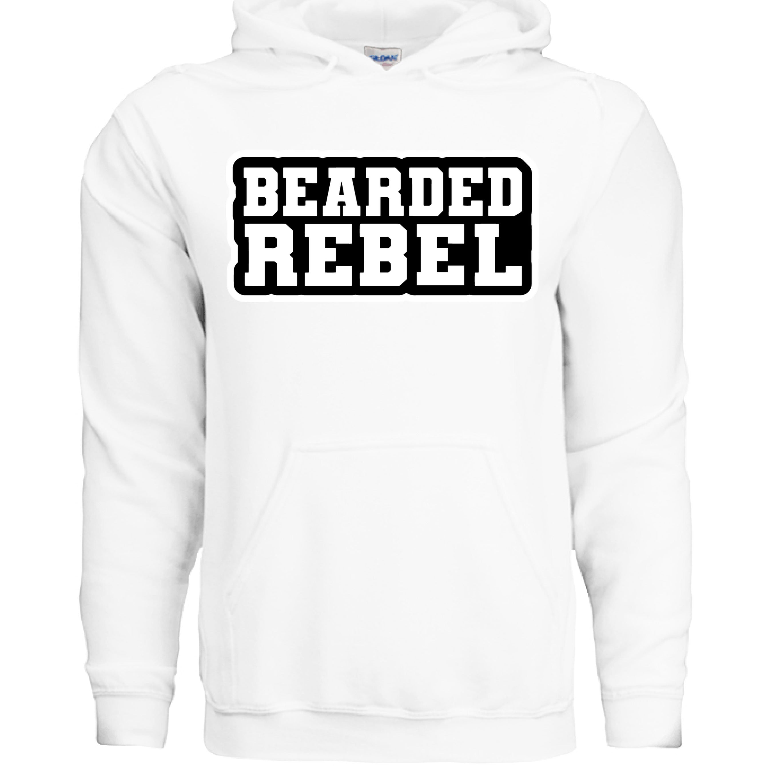 Bearded Rebel Hoodie for Confident and Independent Style WHITE - FRONT