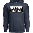 Bearded Rebel Hoodie for Confident and Independent Style NAVY - FRONT