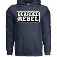 Bearded Rebel Hoodie for Confident and Independent Style NAVY - FRONT
