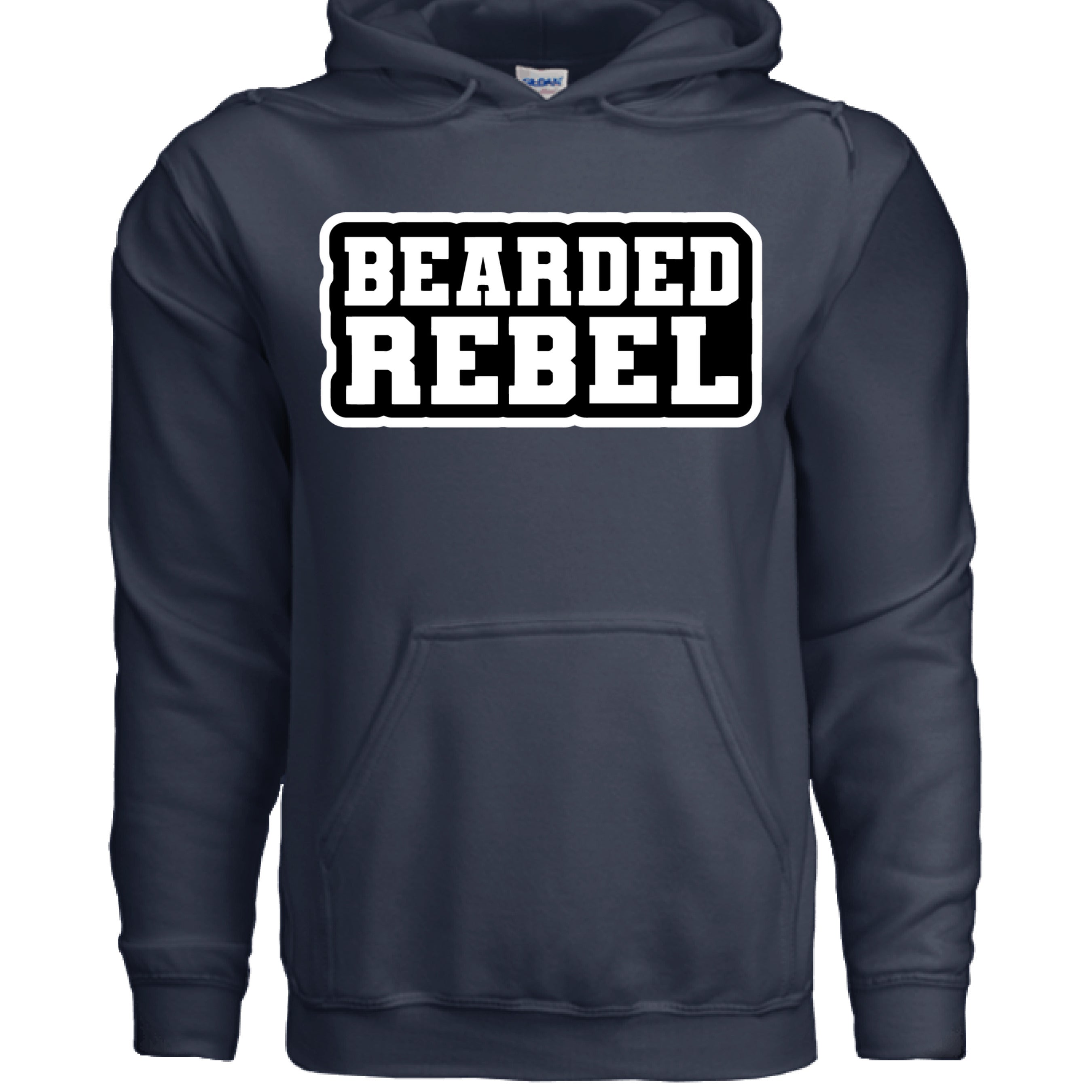 Bearded Rebel Hoodie for Confident and Independent Style NAVY - FRONT