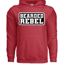 Bearded Rebel Hoodie for Confident and Independent Style RED - FRONT