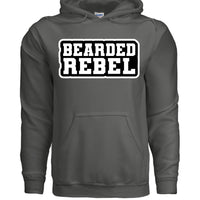 Bearded Rebel Hoodie for Confident and Independent Style CHARCOAL - FRONT