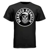Bearded Redneck Skull Hanes Tee Shirt – Rugged Beard Graphic T-Shirt for Country Pride & Everyday Wear BLACK - FRONT
