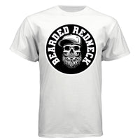 Bearded Redneck Skull Hanes Tee Shirt – Rugged Beard Graphic T-Shirt for Country Pride & Everyday Wear WHITE - FRONT