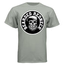Bearded Redneck Skull Hanes Tee Shirt – Rugged Beard Graphic T-Shirt for Country Pride & Everyday Wear Stonewashed Green - FRONT