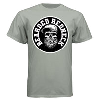 Bearded Redneck Skull Hanes Tee Shirt – Rugged Beard Graphic T-Shirt for Country Pride & Everyday Wear Stonewashed Green - FRONT