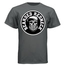 Bearded Redneck Skull Hanes Tee Shirt – Rugged Beard Graphic T-Shirt for Country Pride & Everyday Wear CHARCOAL HEATHER - FRONT