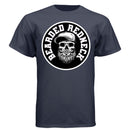 Bearded Redneck Skull Hanes Tee Shirt – Rugged Beard Graphic T-Shirt for Country Pride & Everyday Wear Athletic Navy - FRONT