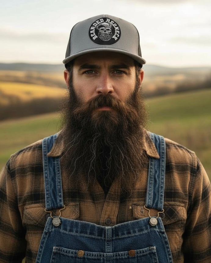 Bearded Redneck Skull With A Beard Richardson 112 Trucker Hat